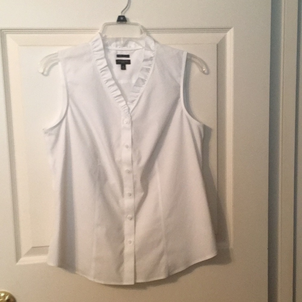 Talbots ruffle neck blouse